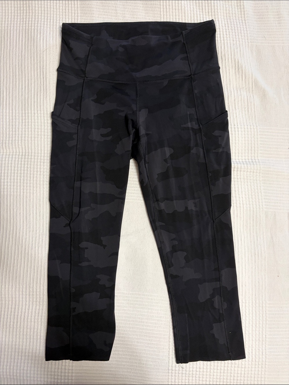 Lululemon Black Camo High-Waist Capri Leggings